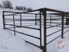 24ft x 13ft maternity pen with dividing gate in center, posts 3inch tubing, 1inch sucker rods for bars, 3 gates-2inch tubing, K40 - 3