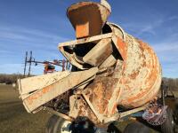 Cement Mixer on an anhydrous wagon, black liner sprayed on inside, used for inoculating seed, 540 pto driven, K41