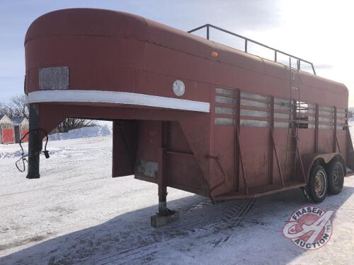 Homemade 16ft T/A horse trailer, rubber mat floor, 1 spare tire, single partition, gooseneck farm ball style hitchVin# Homemade, K67