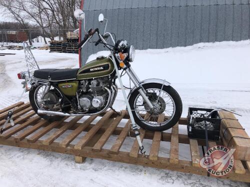 1975 Honda CB550 Nighthawk motorcycle, 16,000 miles showing, VIN# 1216747, Owner: Gerald P Hildebrand, Seller: Fraser Auction _____________, ***TOD , keys***
