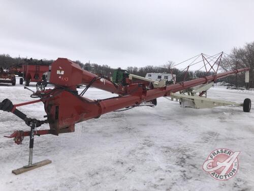 13x85 buhler Farm King 1385 auger with reverser, dbl augers in hopper, hyd winch, hyd hopper mover, 540 pto, poly spout, s/n21908329