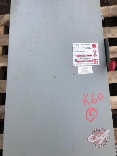 electrical panel, Acco 400 amps, 240v, fused indoor disconnect, K60 C