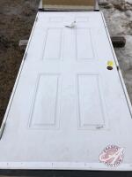 36x80inch 6 panel steel insulated door (White), RH-inswing, no brickmould, K52