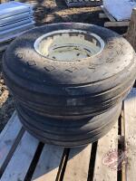 12.5L-15SL implement tires on 6 bolt rims, 1 used & 1 new, K64 D