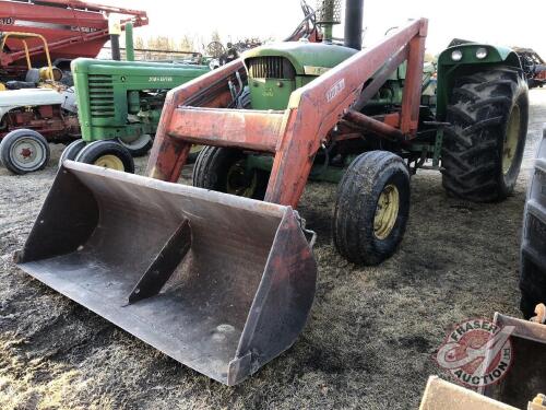 JD 4020 Tractor with a DuAl loader and 7ft bucket with its own hyd pump, dual hyd, 23.1-30 rear rubber, K60