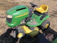 John Deere L100 5 speed lawn mower with 42inch deck, 17.0HP OHV (runs but needs gas tank and battery) K99 ***keys***