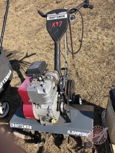 Craftsman 5.5HP, 26inch garden tiller, power reverse needs a belt, K97