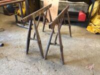 (2) metal shop stand (approx 29" high x 4' long