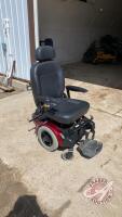 Shoprider Navigator P424L Power Wheelchair,, 14in tires for easier movement, 4 fender color changes, red, black, blue and silver, optional large arm rest, charger, manual, F38