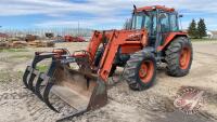 Kubota M9580 IC-shuttle MFWD Tractor with Kubota M660 loader, 5826 hrs showing, s/n-n/a, F63 ***keys, manual - office trailer***