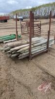 3-4in x 6ft used posts in steel cradle, F81