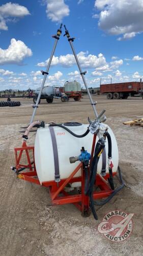 20ft 3pt sprayer with approx 125 gal poly tank, 540pto pump, F107