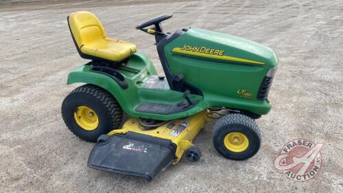 JD LT180 Automatic Lawn tractor with 48in deck, keys stuck in unit, hood hinges are broken, F118