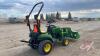 JD 1023E MFWD Tractor with JD 120R loader, Dsl engine, 54inch bucket, 3PT, 540 PTO, 433 hrs showing, S/N 1LV1023ECHJ108918, F118 ***keys - office trailer*** - 4