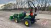 JD 1023E MFWD Tractor with JD 120R loader, Dsl engine, 54inch bucket, 3PT, 540 PTO, 433 hrs showing, S/N 1LV1023ECHJ108918, F118 ***keys - office trailer*** - 6