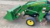 JD 1023E MFWD Tractor with JD 120R loader, Dsl engine, 54inch bucket, 3PT, 540 PTO, 433 hrs showing, S/N 1LV1023ECHJ108918, F118 ***keys - office trailer*** - 7