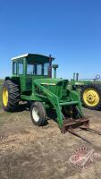 JD 4020 2WD Tractor with JD 46A loader, 8249 hrs showing, s/n T223P130601R, F118 ***keys - office trailer***