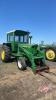 JD 4020 2WD Tractor with JD 46A loader, 8249 hrs showing, s/n T223P130601R, F118 ***keys - office trailer***