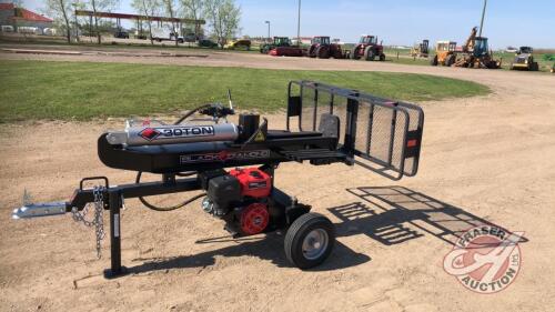 2019 Black Diamond 30 ton log splitter with 420cc gas motor on trailer, F127