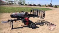 2019 Black Diamond 30 ton log splitter with 420cc gas motor on trailer, F127