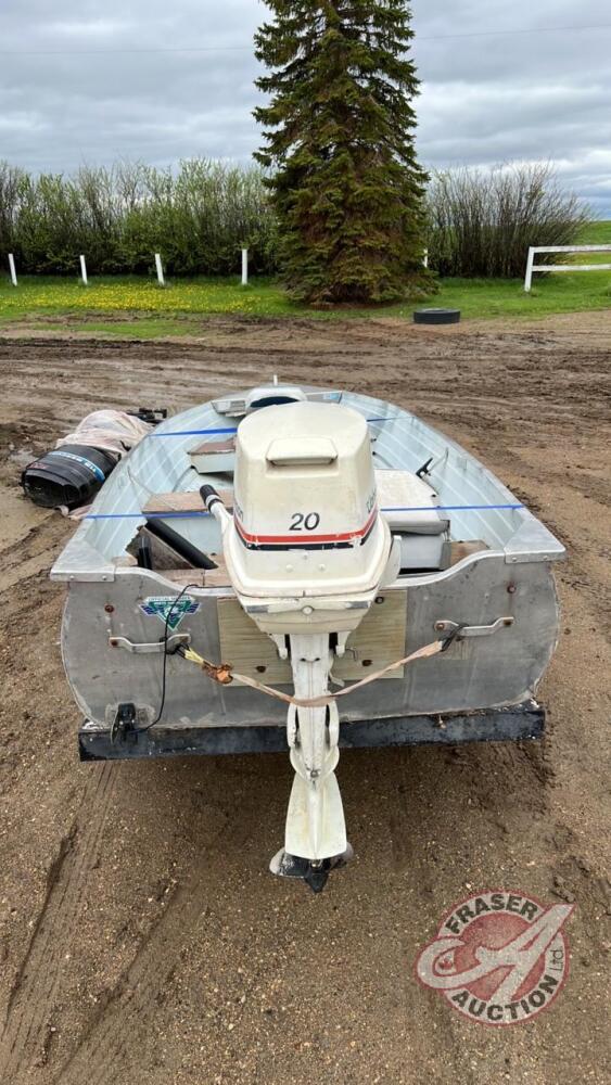 14 foot richline aluminum fishing boat, turn key with trailer and outboard  motor for Sale in Riverside, CA - OfferUp