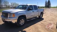 2012 GMC Sierra 1500 SLE crew cab 4x4 Truck, 346,047 kms showing, VIN# 3GTP2VE73CG138952, F174 Owner: Acadia Colony Farms Ltd, Seller: Fraser Auction_________________ ***TOD, keys - office trailer***