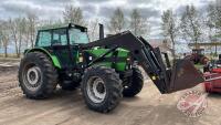 Deutz 7145 MFWD Tractor with Allied 895 loader, 6853 hrs showing, s/n 76423075, F169 ***KEYS - OFFICE TRAILER***