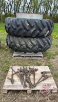 (2) Good Year 20.8-38 tires on Deutz dual rims, comes with clamps, F169