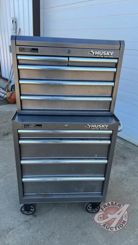 Husky tool box - 9 drawer: 4 bottom and 5 top, F127 ***keys - office trailer***