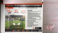 10x10ft Aluminum Louvred Pergola, Manual, TMG-LPG10, New