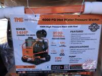 Pressure Washer 4000PSI w/100ft of hose on Reel, 14hp Kohler, New, F64 ***bag-parts, keys - office trailer***