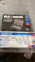New tool lot- master craft 60 pce wrench set and maximum tap and die set, H48
