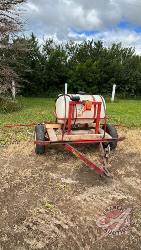 9’ yard sprayer with 55gal tank, 12v pump, H66