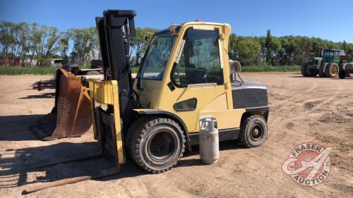 Hyster Fork Lift 10,500lb lift, 4410 hrs, s/n-T8476P2694 ***keys - office trailer***