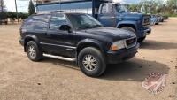 2004 GMC Jimmy ZR2 4x4 Sport Utility, Black, 249,661 showing, VIN# 1GKCT18X34K158102, H50 Owner: Lonnie D Studer, Seller: Fraser Auction_________________ ***TOD, keys - office trailer***