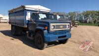 1980 Chevrolet C60 S/A Grain Truck with 16ft strong box, 96,077 showing, , VIN# C16DBAV107453, Owner: Kenneth G Hunkin, Seller: Fraser Auction______________, ***TOD, keys - office trailer*** H88