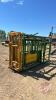 Real Industries Squeeze Chute with Tuff livestock headgate, palp cage, wood floor, H126