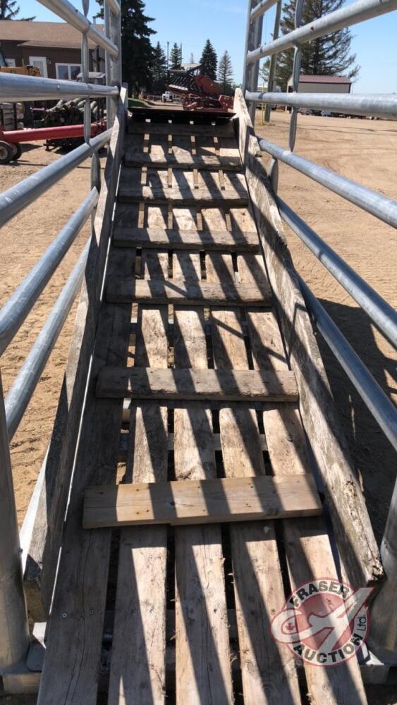 12’ load chute, HD galvanized steel, adjustable height, wood ramp, H126