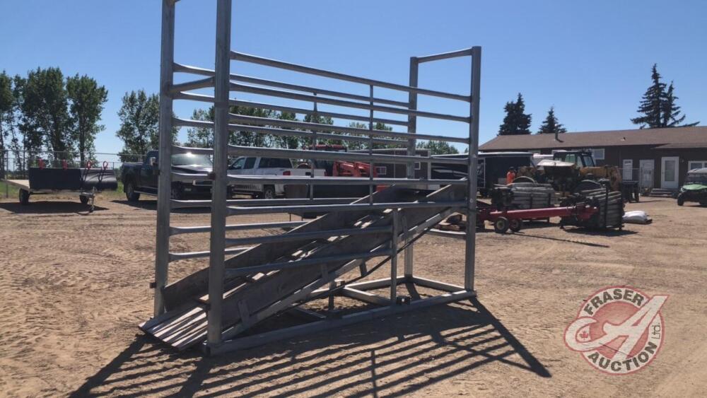 12’ load chute, HD galvanized steel, adjustable height, wood ramp, H126