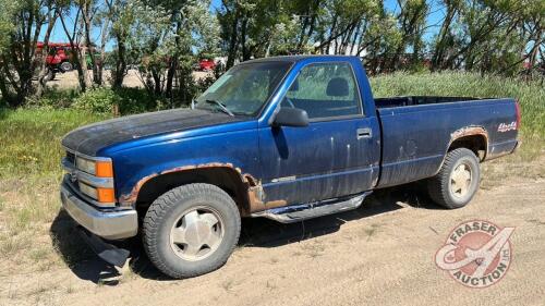 1998 Chevrolet 1500 pick-up truck, 318,797 showing, VIN# 1GCEK14W4WZ151593, H148 Owner: Ernie Burdeniuk, Seller: Fraser Auction________________ ***TOD, KEYS - office trailer***