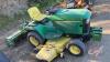 JD 425 Lawn Tractor with 48in JD 450 3pt roto tiller, 987hrs showing, 20hp V-Twin engine, H163 ***keys - office trailer*** ***PTO - office shed*** - 3