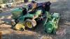 JD 425 Lawn Tractor with 48in JD 450 3pt roto tiller, 987hrs showing, 20hp V-Twin engine, H163 ***keys - office trailer*** ***PTO - office shed*** - 7