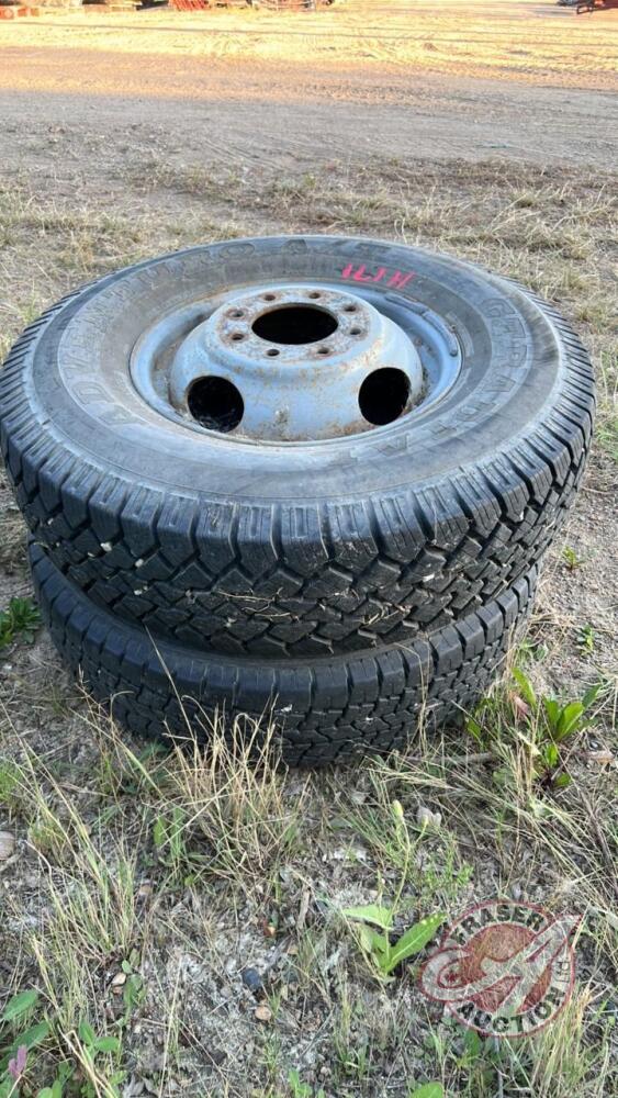 235/85R16 tires with 8 bolt rims, H171