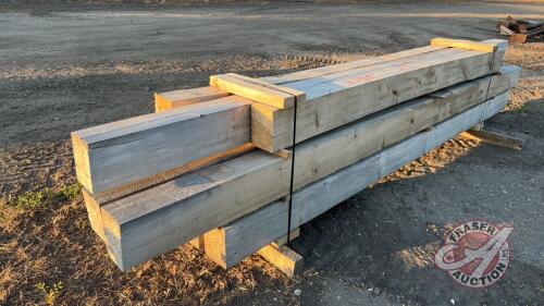 6in x 8in heavy timber, H155 (3) x’s 12ft 3in, (3) x’s 14ft 4in, (2) x’s 11ft 3in, (1) x’s 9ft 9in