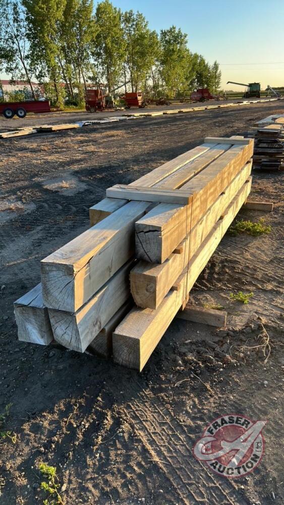 6in x 8in heavy timber, H155 (3) x’s 12ft 3in, (3) x’s 14ft 4in, (2) x ...