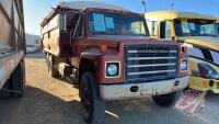 1980 International Grain Dump Truck with 20ft Box and hoist, NO BRAKES, 108,644 showing, VIN# KCA13585, H172, Owner: Peter Wiebe, Seller: Fraser Auction______________ ***TOD, keys - office trailer***