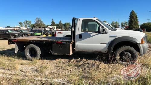 2005 Ford F550 Super Duty XL Platform truck, 4x4 dually, 212,744 showing, VIN#1FDAF57P05EA50969, H178, Owner: Lance C Higgott, Seller: Fraser Auction______________, ***TOD, keys - office trailer***