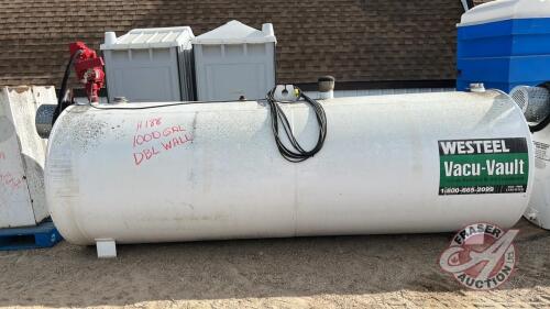 1000gal Westeel Fuel tanks w/fill rite pump, DBL wall, H188