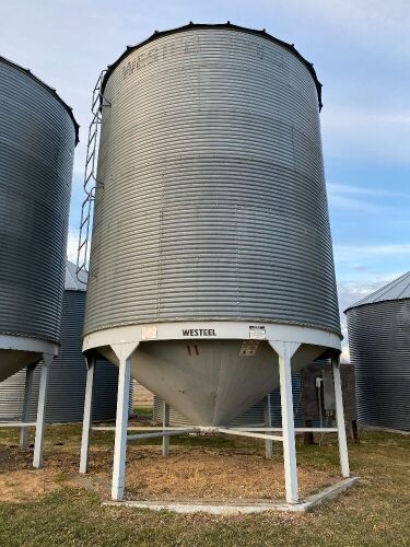 *Approx 2350-bushel Westeel Bin on Westeel hopper cone w/DBL skids, aeration tube (bin #11) BINS MUST BE REMOVED BY JULY 15th, 2021