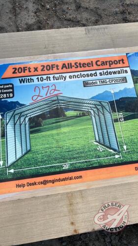 Carport 20'X20', with 10' enclosed side walls "New"